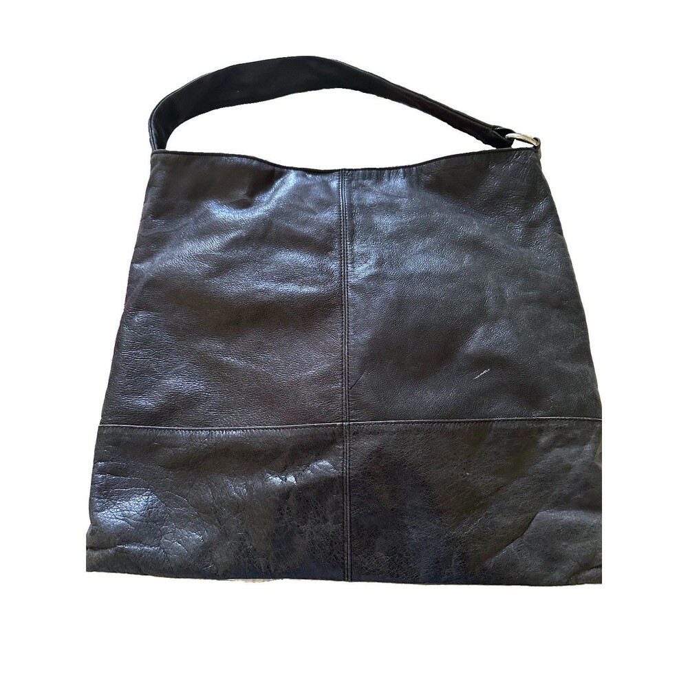 Hobo International Large Black Leather Tote Bag The Original 15 7/8 X 15